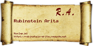 Rubinstein Arita névjegykártya